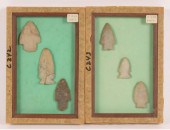 Two frames of 6 nice flints to