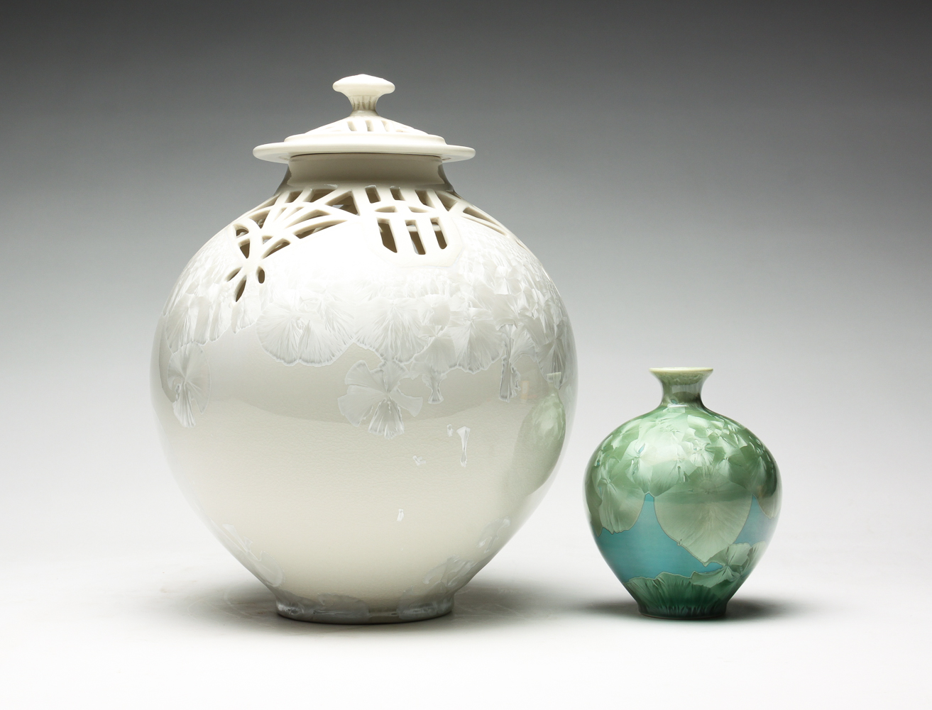 TWO FRANK NEEF SIGNED CERAMIC