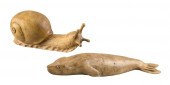 TWO FRANK S. FINNEY CARVED WOO