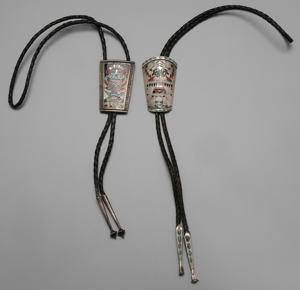 Two Frank Vacit Zuni Bolo Ties