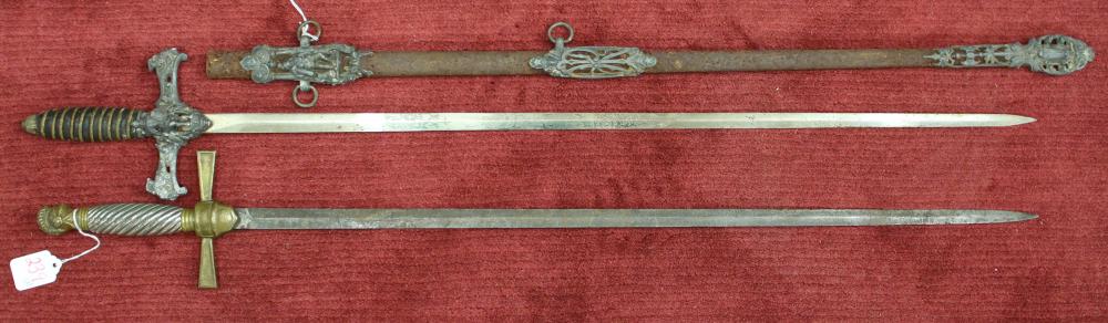 TWO FRATERNAL LODGE SWORDSTWO