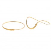 TWO FREEFORM 14K YELLOW GOLD B