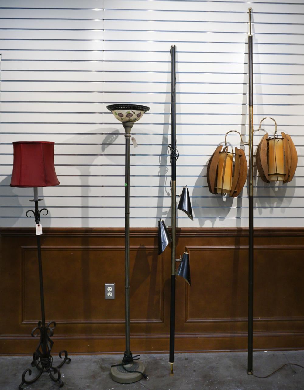 TWO FREESTANDING FLOOR LAMPS AND