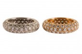 TWO FRENCH 18 KARAT GOLD & DIA