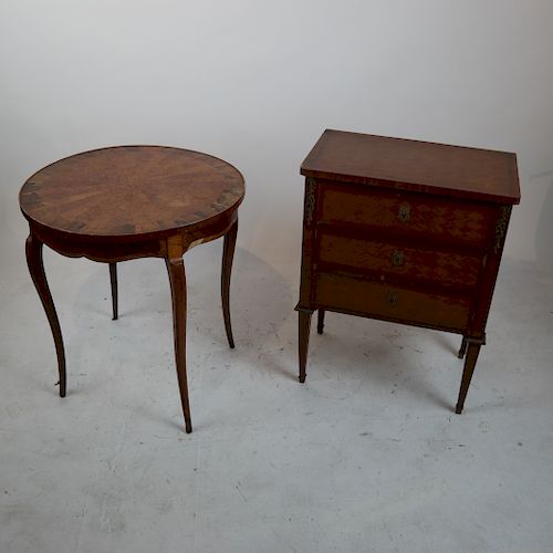 TWO FRENCH 19TH C. SATINWOOD