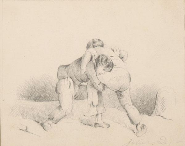Two French 19th century pencil