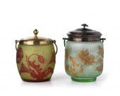 TWO FRENCH ART GLASS BISCUIT B