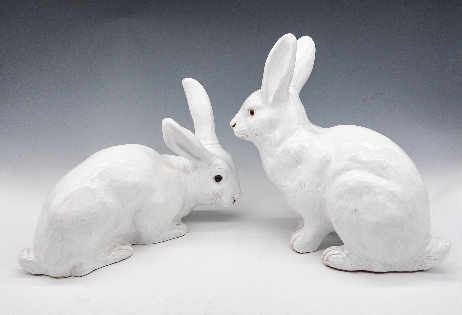 TWO FRENCH BAVENT NORMANDY GLAZED