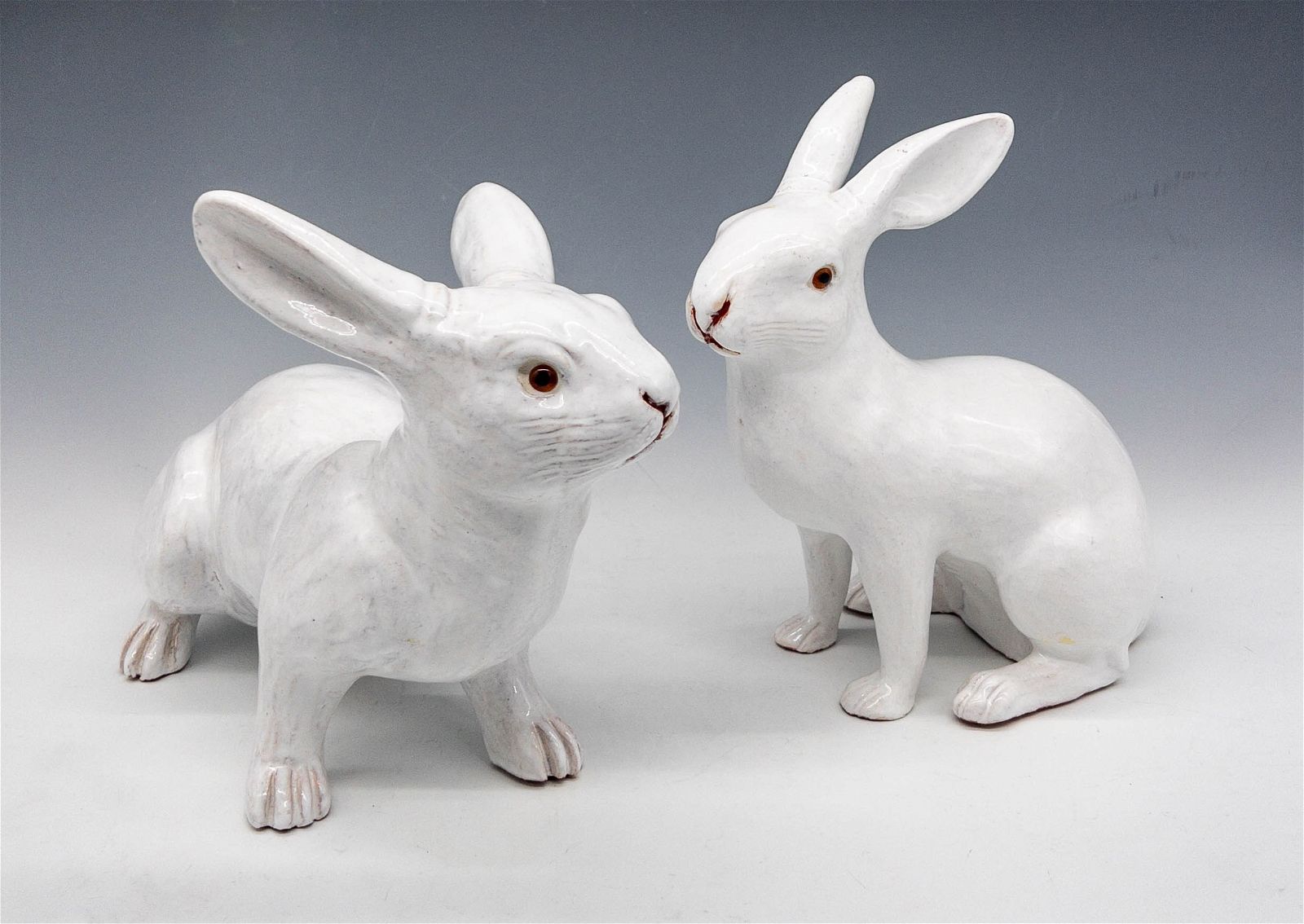 TWO FRENCH BAVENT NORMANDY GLAZED