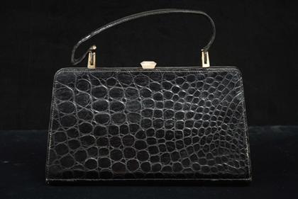 Two French black alligator