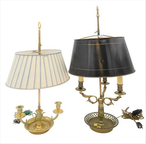 TWO FRENCH BOULETTE TABLE LAMPS,