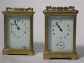 Two French brass and glass car