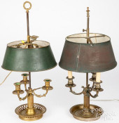 TWO FRENCH BRASS BOUILLOTTE LA