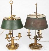 TWO FRENCH BRASS BOUILLOTTE LA