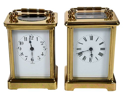 TWO FRENCH BRASS CARRIAGE