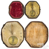 TWO FRENCH BRASS SUNDIALS/COMP