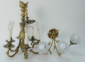 TWO FRENCH BRONZE HANGING LIGH