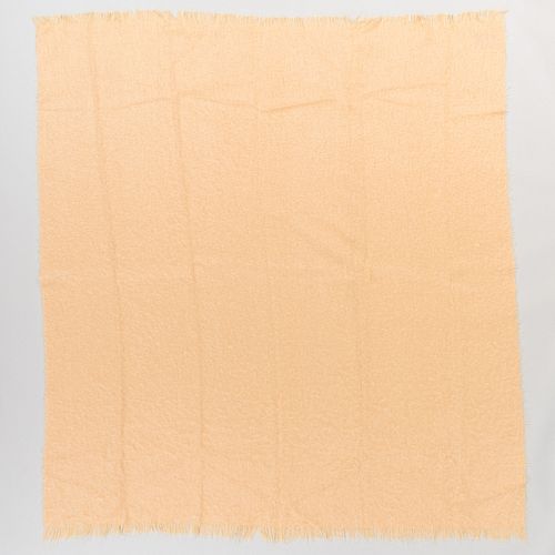 TWO FRENCH CAMEL MOHAIR THROWS