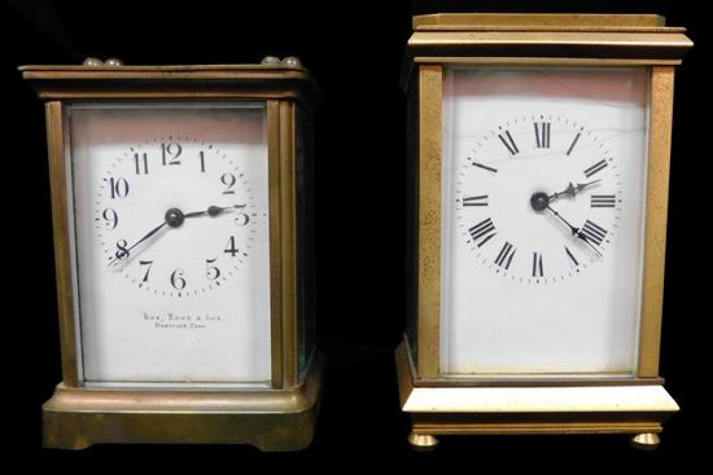 TWO FRENCH CARRIAGE CLOCKS, LATE