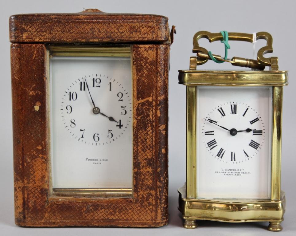 TWO FRENCH CARRIAGE CLOCKS The
