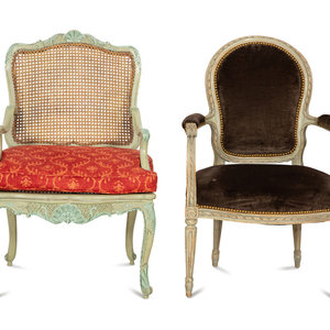 Two French Carved and Painted