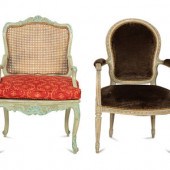 Two French Carved and Painted