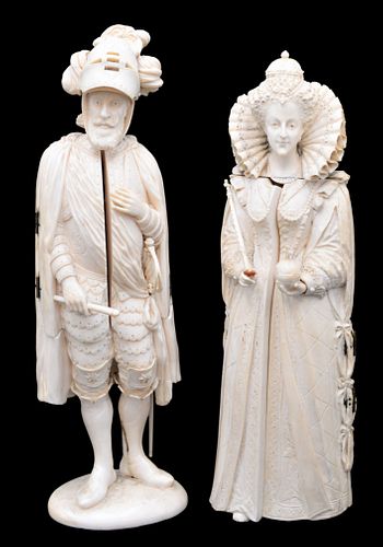 TWO FRENCH CARVED TRIPTYCH