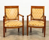 TWO, FRENCH CARVED WALNUT NEOC