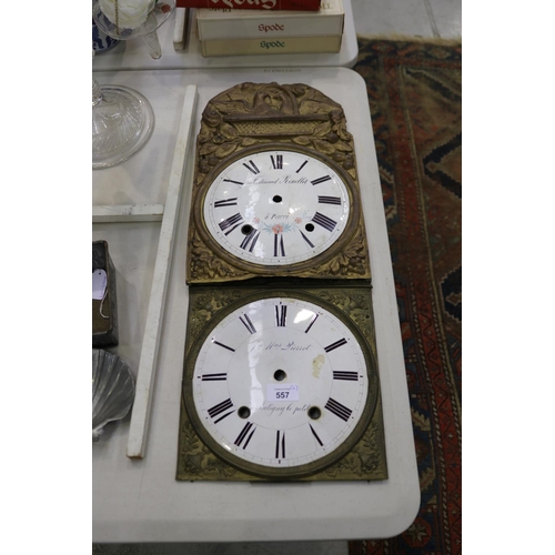 Two French clock faces, approx 21cm