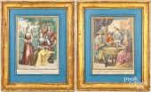 TWO FRENCH COLORED ENGRAVINGST