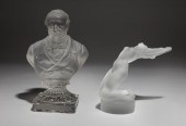 TWO FRENCH CRYSTAL FIGURESTwo