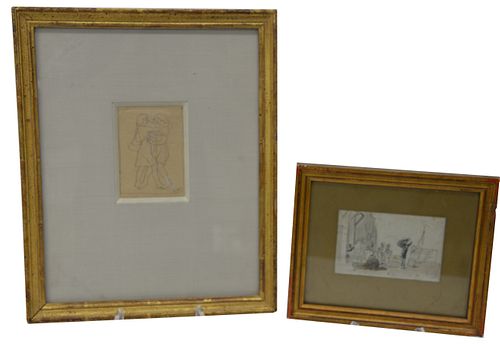 TWO FRENCH DRAWINGSTwo French