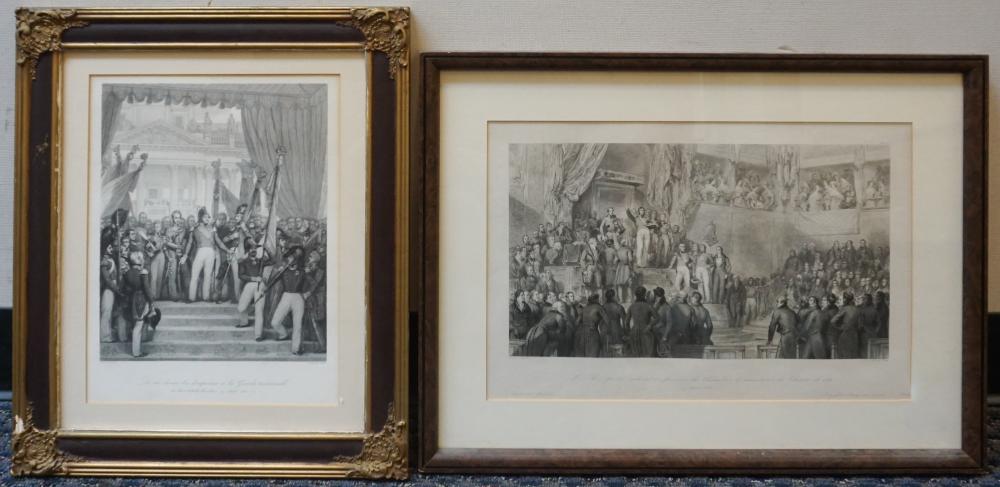 TWO FRENCH ENGRAVINGS OF COURT