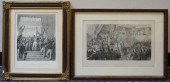 TWO FRENCH ENGRAVINGS OF COURT