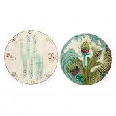 TWO FRENCH FAIENCE ASPARAGUS P
