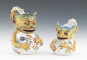 Two French Faience Grotesque P