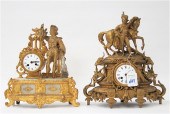 TWO FRENCH FIGURAL GILDED META