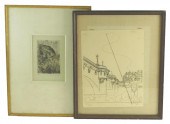 TWO FRENCH FRAMED PRINTS, ONE