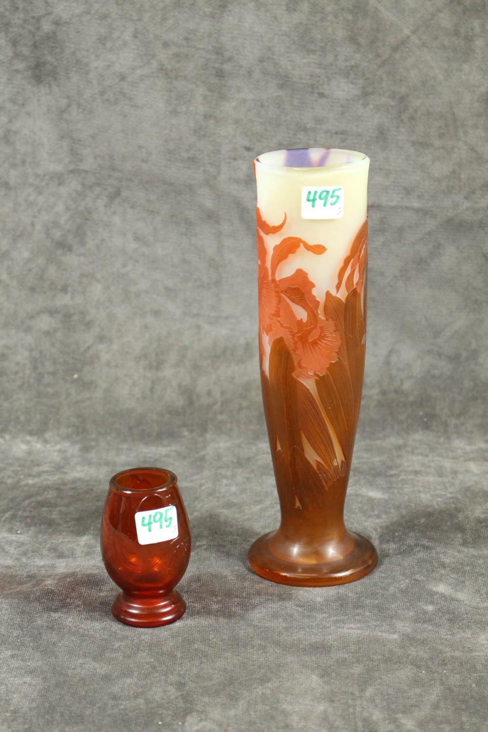 TWO FRENCH GALLE CAMEO GLASS