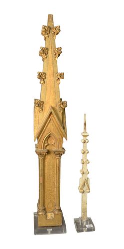 TWO FRENCH GILT AND PAINTED WOOD
