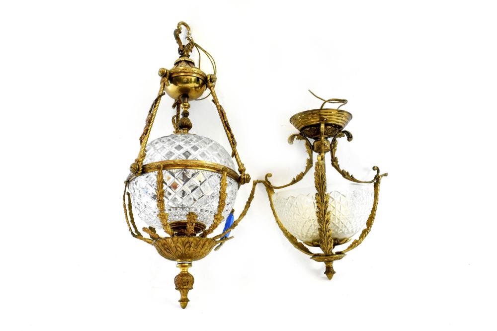 TWO FRENCH GILT BRONZE & CUT