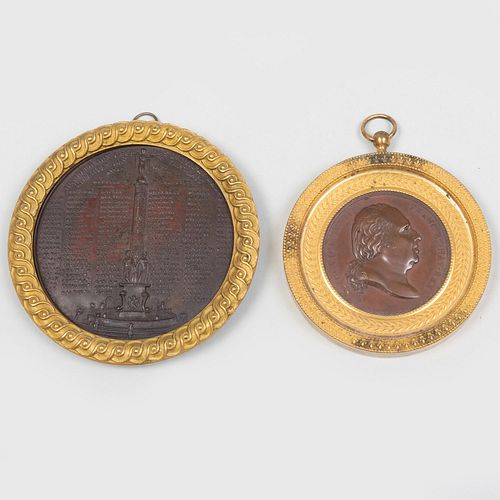 TWO FRENCH GILT-BRONZE AND