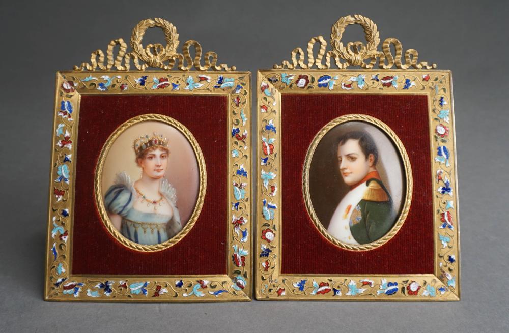 TWO FRENCH HAND PAINTED PORCELAIN