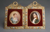 TWO FRENCH HAND PAINTED PORCEL