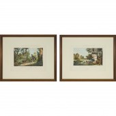 Two French Hunt Scenes after C