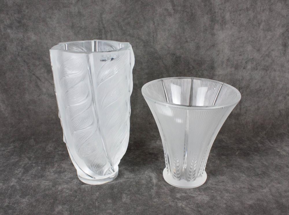 TWO FRENCH LALIQUE FROSTED GLASS