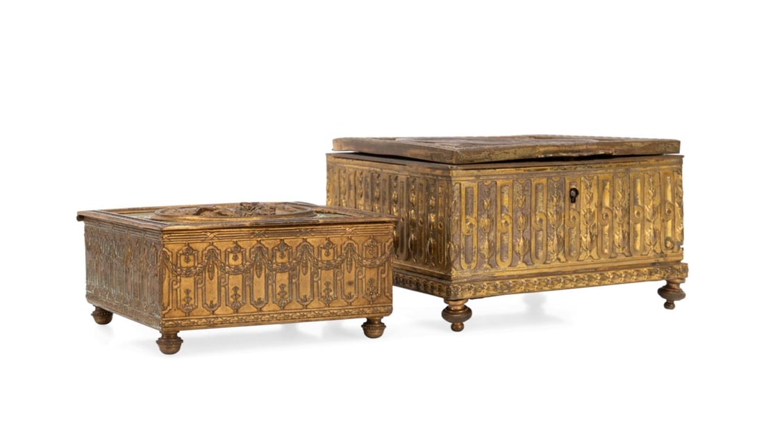 TWO FRENCH LOUIS XVI STYLE BRONZE