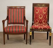 TWO FRENCH MAHOGANY CHAIRSLoui