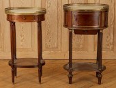 TWO FRENCH MAHOGANY MARBLE TOP