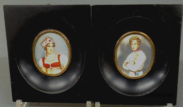 Two French miniature portraits on